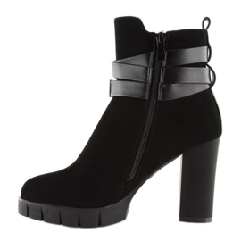 Svarta högklackade stövlar BH114-KB Svart 2