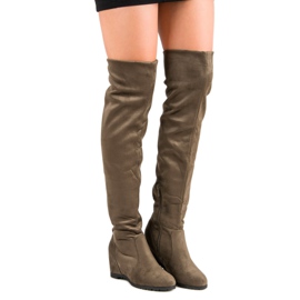 Super Me Höga kilstövlar grön 2