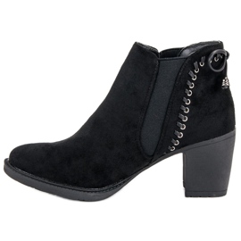 Casual högklackade stövlar svart 1