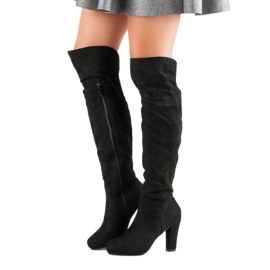 Mocka stövlar på stolpen svart 1