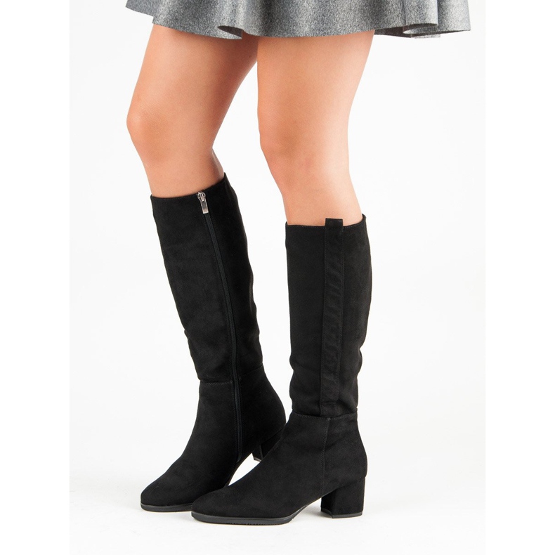 Filippo Klassiska stövlar i mocka svart 1