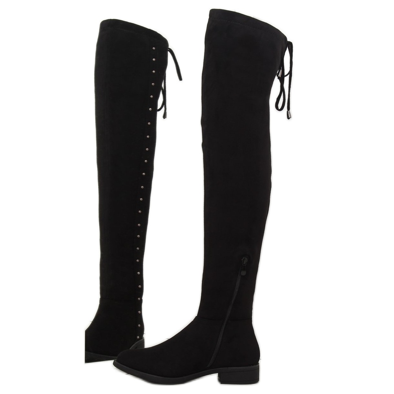 Svarta stövlar med platta klackar 7368 1