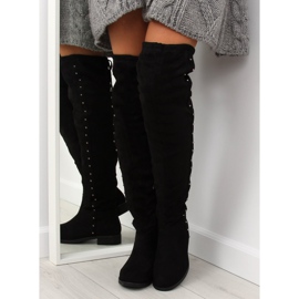 Svarta stövlar med platta klackar 7368 2