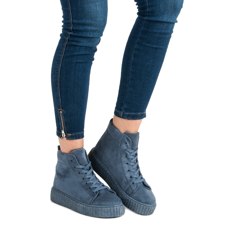 Wilady Sneakers över fotleden blå 1