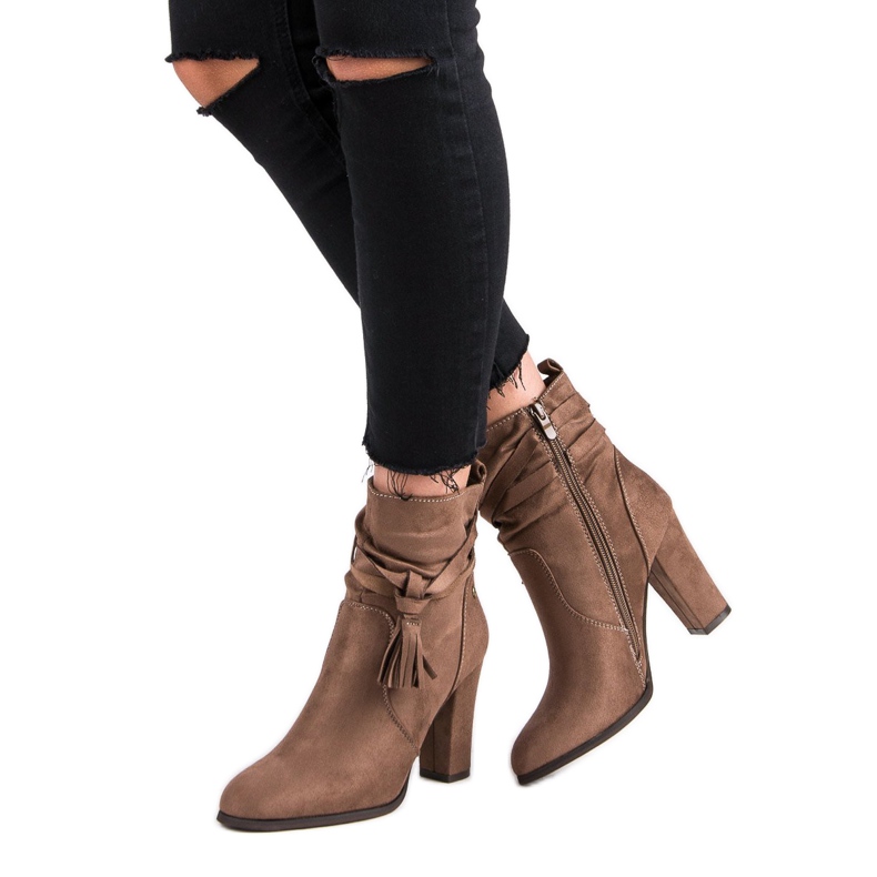 Super Mode Eleganta stövlar på stolpen brun 2