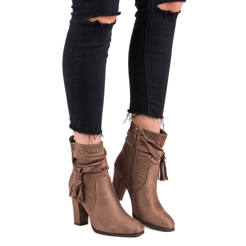 Super Mode Eleganta stövlar på stolpen brun 1