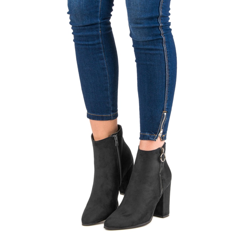 Super Mode Högklackade stövlar i mocka svart 2