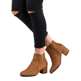 Nio Nio Mocka Chelsea stövlar med höga klackar brun 2