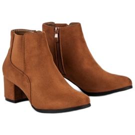 Nio Nio Mocka Chelsea stövlar med höga klackar brun 1