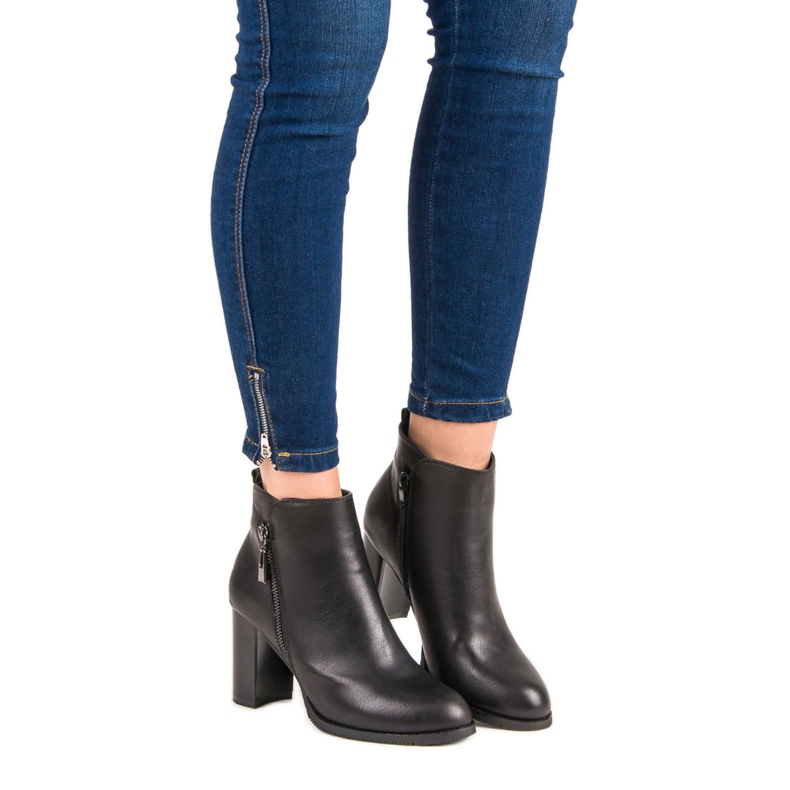 Super Mode Svarta högklackade stövlar 1