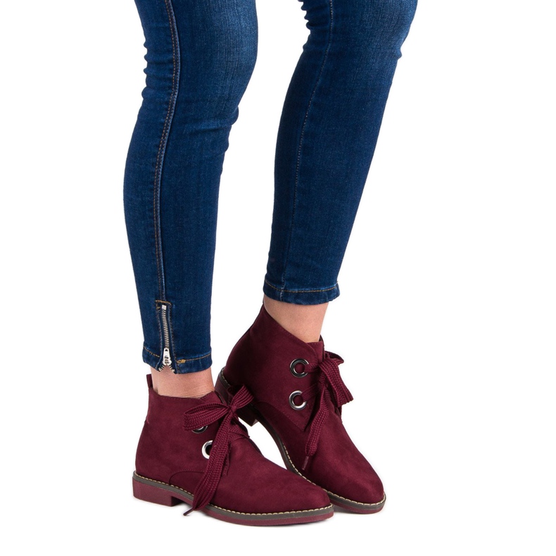 Super Mode Stövlar i mocka röd 1