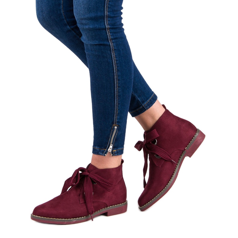 Super Mode Stövlar i mocka röd 2