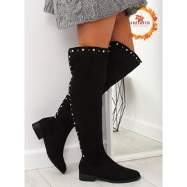 Knäskor med pärlor, svarta 688-5 svarta 1