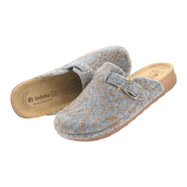 Filt tofflor Inblu UA033 gyllene hjärtan grå gul 4