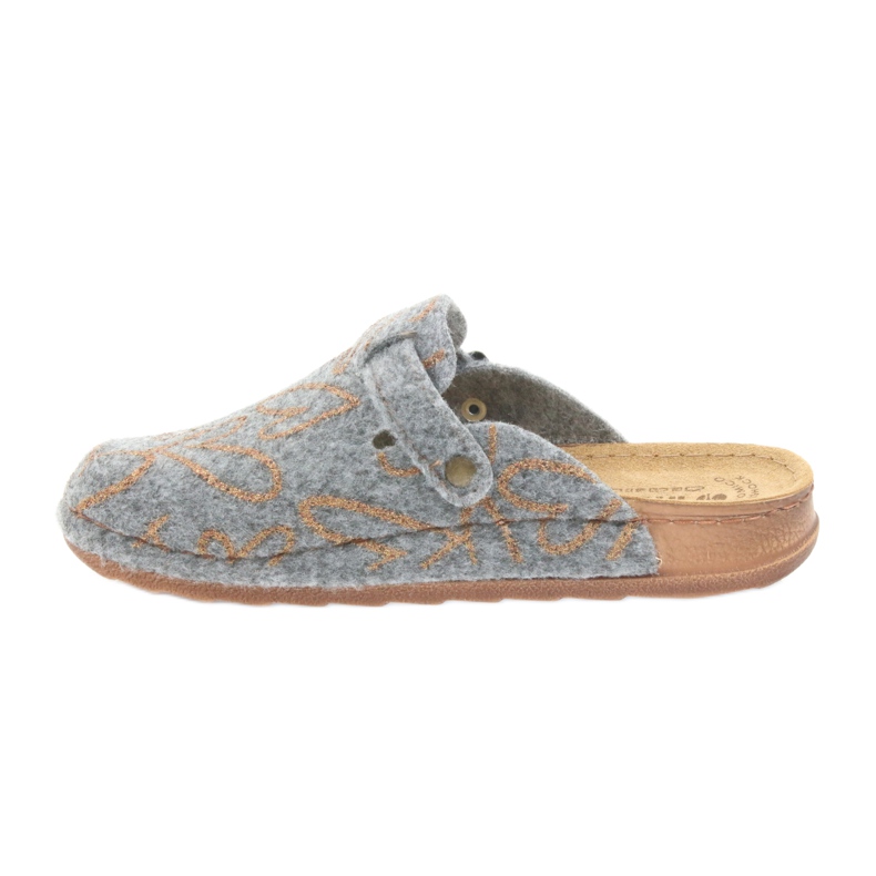 Filt tofflor Inblu UA033 gyllene hjärtan grå gul 2