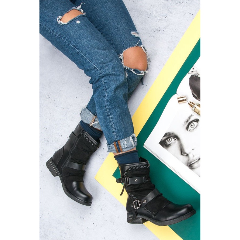 Queentina Rock platta stövlar svart 1