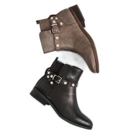 Super Mode Stövlar med pärlor svart 1