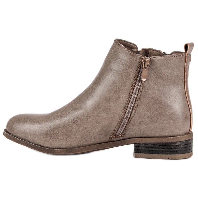 Kayla Beige stövlar på en platt häl 1