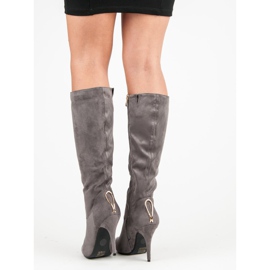 Cm Paris Sexiga högklackade stövlar grå 1