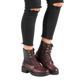 Ideal Shoes Snörade arbetare på plattformen mångfärgad röd 1