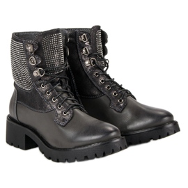 Ideal Shoes Snörade arbetare på plattformen grön 1