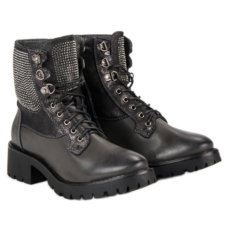 Ideal Shoes Snörade arbetare på plattformen grön 1