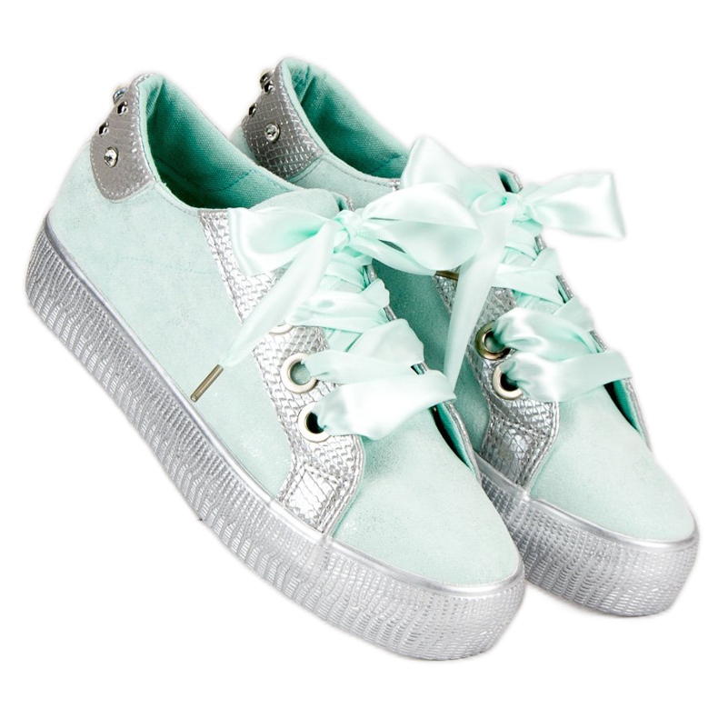 Bestelle Knutna sportskor grön 1