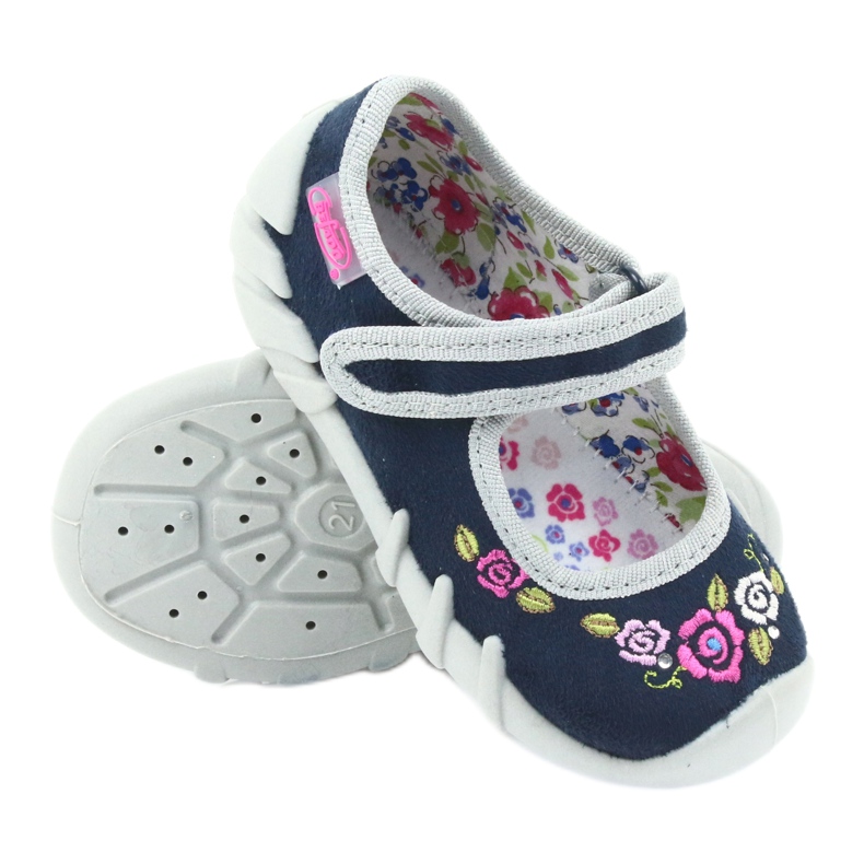 Befado barnskor ballerinas tofflor 109P170 grå marinblå 3
