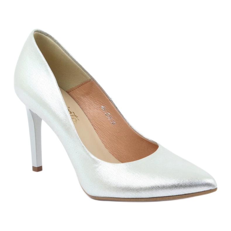 Espinto Kvinnors läderpumpar Silver Metallic 456/166 1