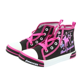 American Club Svarta sneakers barnskor med dragkedja amerikanska TEN13 blå rosa 3