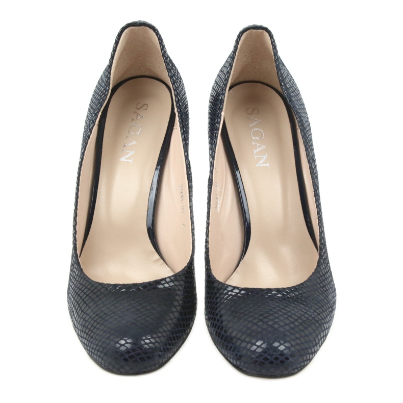 Sagan 2600 marinblå pumps 4