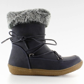 Halvstövlar för barn med päls K1647201 Marino marinblå 1