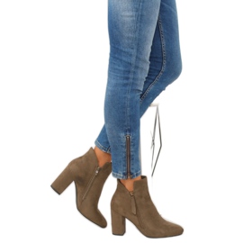 Bruna högklackade stövlar 6900 khaki 2