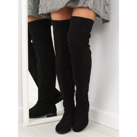 Svarta lårstövlar för kvinnor 7570-PG svart 1