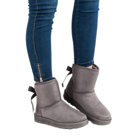 Mukluki Med En Rosett grå 1