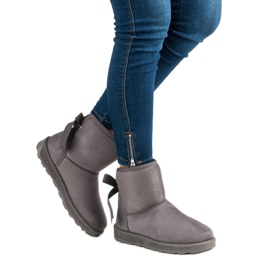 Mukluki Med En Rosett grå 2