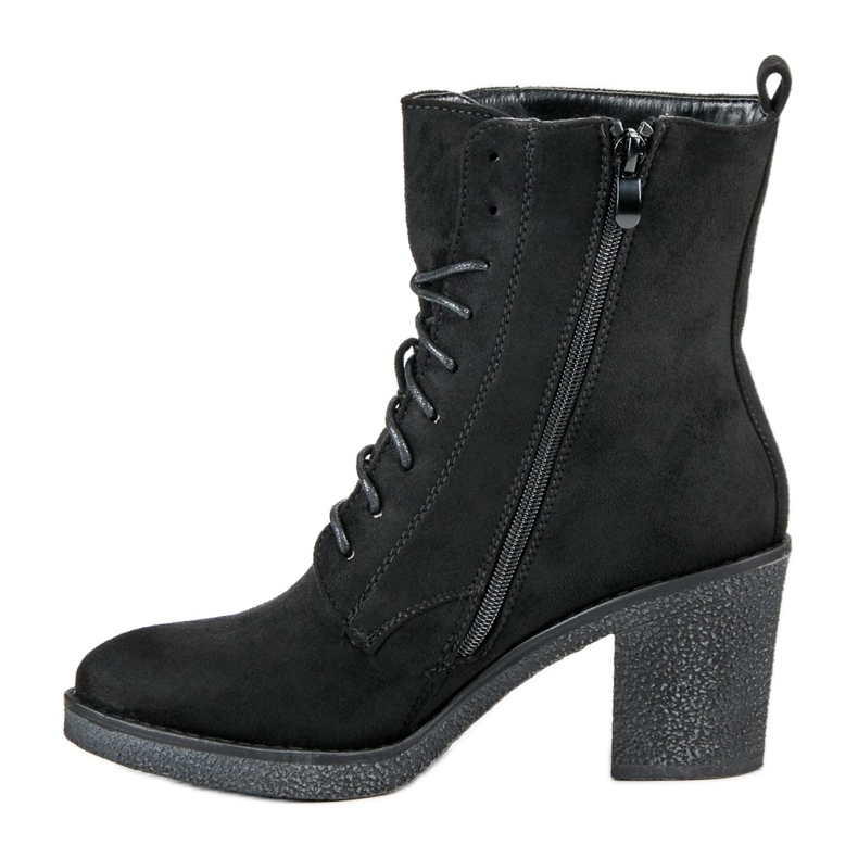 Super Mode Knutna stövlar på ett inlägg svart 1