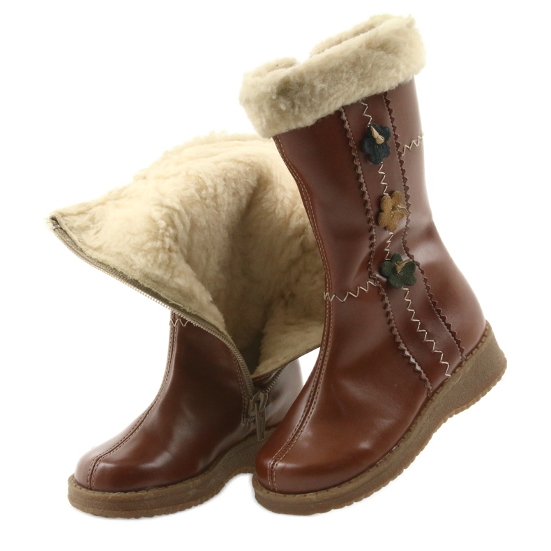 Zawadka Flickskor med päls Zawatka brun 4