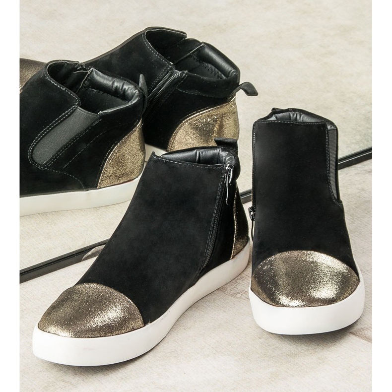 J. Star Eleganta damskor svart gul 2