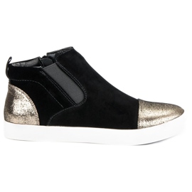 J. Star Eleganta damskor svart gul 1