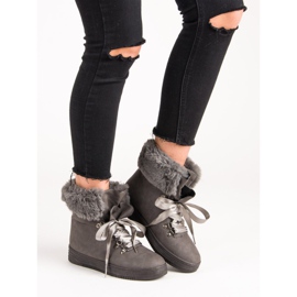 Grå snöskor med päls 2