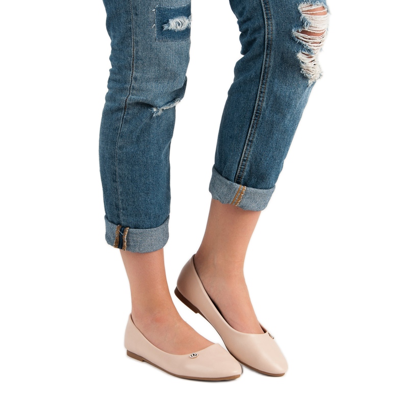 Beige ballerinor mångfärgad 1