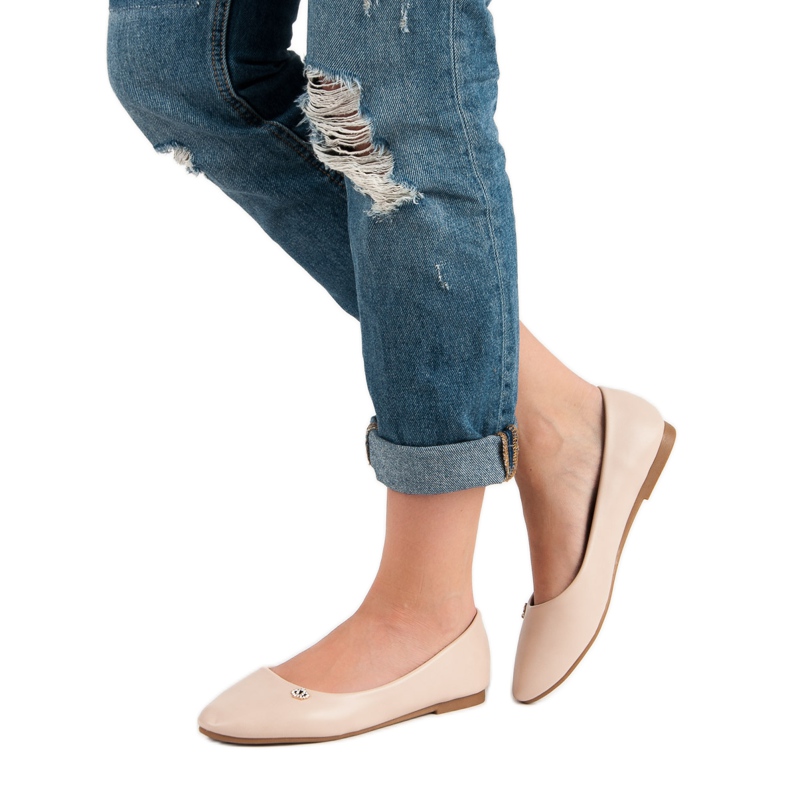 Beige ballerinor mångfärgad 2