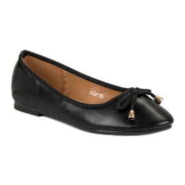 Svart Ballerina Med En Rosett 1