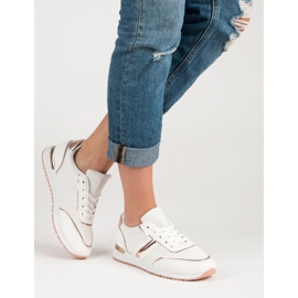 Openwork sportskor vit gul 1