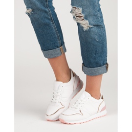 Vita sportskor gul rosa 2