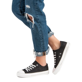 Glitter sneakers svart 2