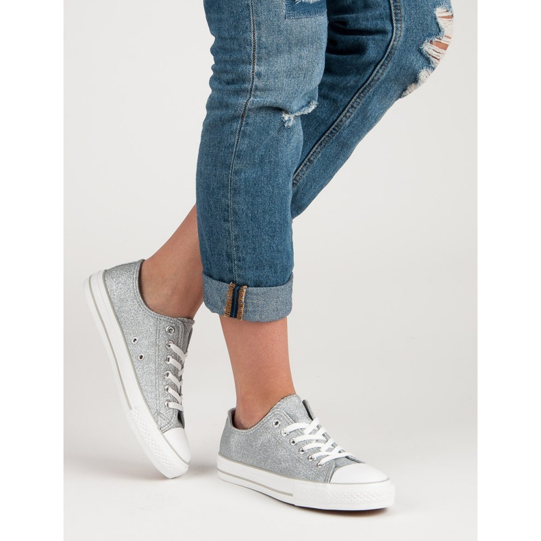 Glitter sneakers grå 1