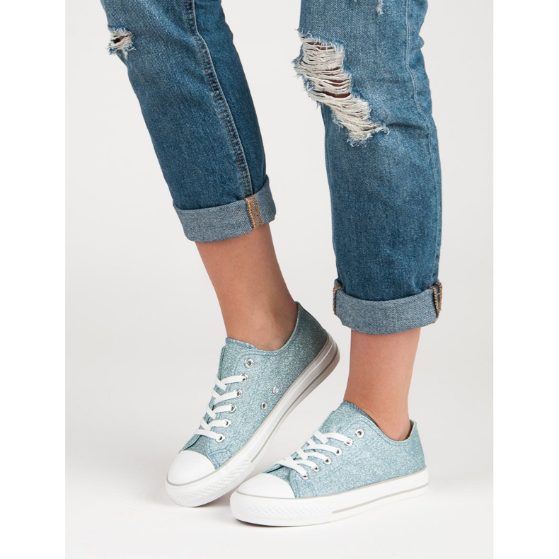 Glitter sneakers blå 1
