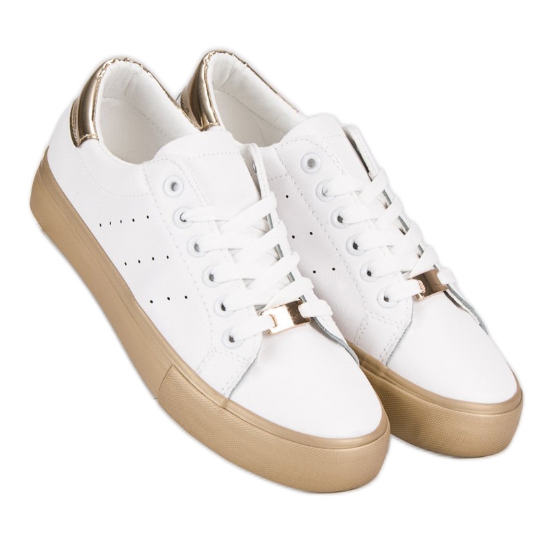 Bekväma sportskor vit gul 2